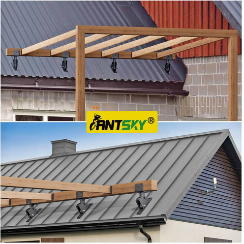 Adjustable Angle Pergola Brackets 3.5 By 3.5 Inch For Patio Cover 304 Stainless Steel Riser Bracket Kit Saddle Roof Support Anti Rust Design 3 Pack Built To Last Heavy Duty Outdoor Shade