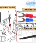 lrnyso thermocouple kit for Quadra-Fire pellet stoves, 35-inch length, red and blue insulated leads