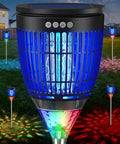 Super Effective Solar Bug Zapper Outdoor Kills Mosquitoes Gnats Flies Fast With 4200V High Voltage Zap Flame Projection IPX5 trap