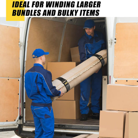 Two Inch By Twenty Four Inch Elastic Cinch Straps Four Pack With Hook And Loop Fasteners Extendable To Forty Three Inches For Bundling Cables Cords Hoses Wires Ropes And Extension Cords Must Have For Home Garage Or Workshop Organization securing a rolled carpet in a van