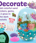 Mini Axolotl Terrarium STEM Kit for Kids with decorated egg-shaped tank, chia plants, and glow-in-the-dark axolotl toys.