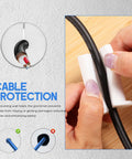 Top Tier Silicone Cable Grommet Kit wall hole cover, white silicone, for desk cable protection