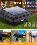 Solar Outdoor Lights With Motion Sensor 25 LED Waterproof Wall Fence Step Deck Lighting For Garden Patio Backyard Pathway And Eaves With Easy Install And All Weather Exterior Illumination shown in rainy weather
