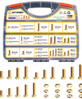 Badass 740 Piece Metric Bolts And Nuts Kit Featuring M6 M8 M10 M12 Assortment showing assorted bolts, nuts, and washers in storage case.