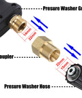 Universal M22 Pressure Washer Coupler Adapter 15mm Male To 14mm Female, 4500 PSI connecting gun and hose