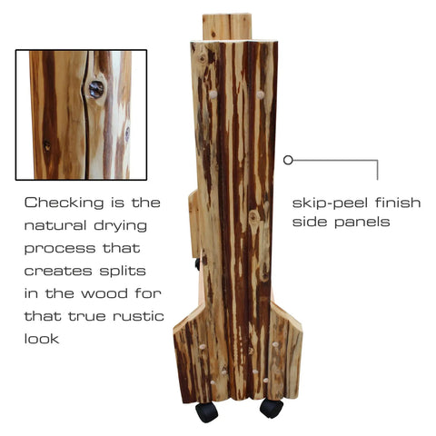 Side view of Double Sided Fishing Rod Holder That Stores Up To 16 Rods For Saltwater And Freshwater Gear with skip-peel finish.