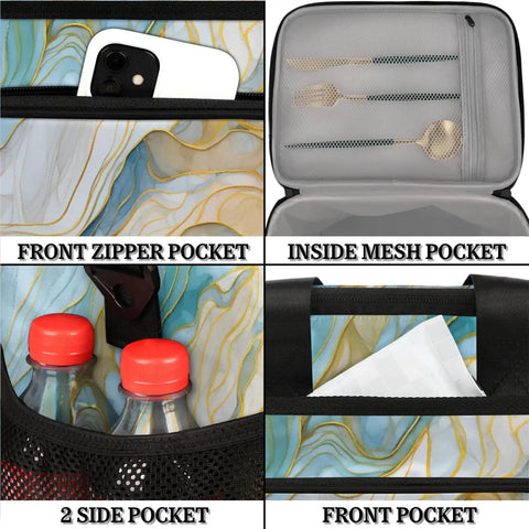 Compartments of Insulated Picnic Backpack Lunch Box For Women And Men Portable Go To Cooler Tote For Picnics Beach Work Travel Office