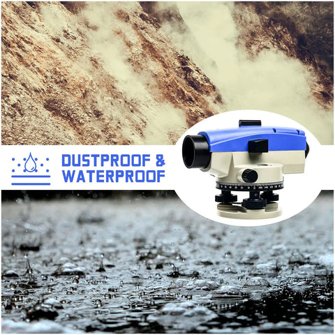 32X Optical Auto Level for Transit Survey With 360 Degree Rotary Dials, Pro Grade High Precision Level Gauge, waterproof feature