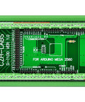 DIN Rail Mount Screw Terminal Block Adapter Module For Arduino Mega 2560 R3, 3.81mm Pitch, top view of green PCB