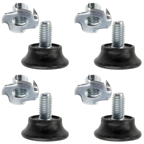 Set Of 4 M8 Adjustable Furniture Jack Feet For Screws And 4 M8 X 11 Claw Nuts for Wood Plastic and Steel Woodworking Leveling Fittings
