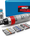 13 Piece Half Inch Drive Manual Impact Driver Kit With Reversible Hand Impact Screwdriver Set And Slotted Hex And Phillips Bits