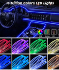 Car Interior LED Light Strips With App Control And RF Remote 2 In 1 Ambient Lighting 157 Inch Fiber Optic EL Wire Display