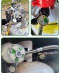 15 Inch RV Propane Hose With Gauge Stainless Steel Camper Heavy Duty Gas Hose attached to RV propane tanks with regulator