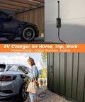 Portable Level 1 And 2 EV Charger With 16A 3.8 KW J1772 Plug 25ft Cord NEMA 6-20 110V-240V ETL FCC Certified charging car