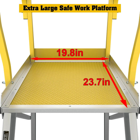 Heavy Duty Aluminum Rolling Platform Ladder With Rock Solid 360 Guardrail And Quick Move Wheels For No Sweat Job Site Transfers And Tough As Nails Safety Performance