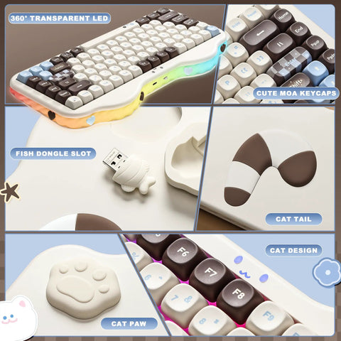 Killer 75 Percent Wireless Mechanical Keyboard With Cute Cake Theme And Compact Layout Featuring Smooth Choco And Candy Switches For A Sweet Gaming Setup And Dope Desk Vibes, showcasing cute keycaps and LED.