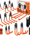 Heavy Duty Steel Hooks 16 Pack With Anti Slip Coating Wall Mount Garage Storage For Hanging Bikes Ladders Garden Tools