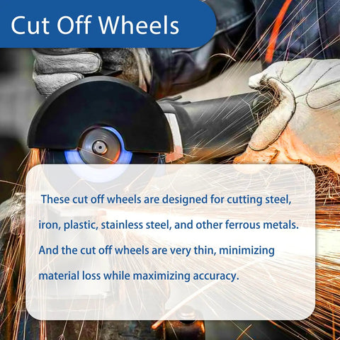 Angle grinder with Beefed Up 7 Inch Cut Off Wheels For Metal And Stainless Steel Cutting Discs cutting metal, sparks flying