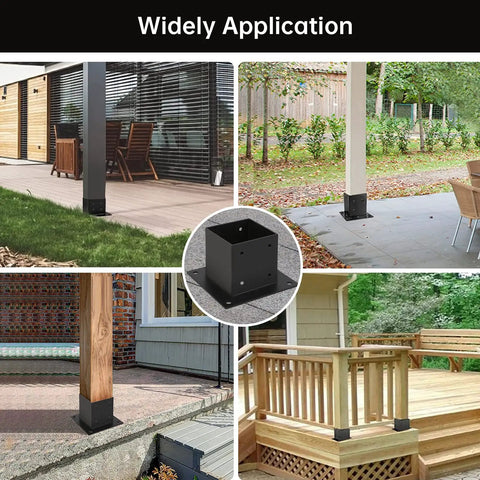 Uses of Heavy Duty 4x4 Post Base Kit With 8 Brackets Inner 3.5 By 3.5 Inches Thick Steel Fence Anchor Base Black Powder Coat