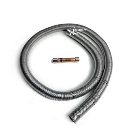 DIY Electromagnetic Train Kit For Science Enthusiasts coiled metal rail and battery cartridge for magnetic experiments