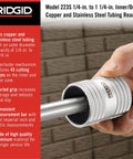 RIDGID 223S pipe reamer for copper and stainless steel, 1/4-in to 1-1/4-in, knurled aluminum body