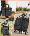 Carrying Case With Wheels For Portable Power Station Explorer 1000 V2 shown in use outdoors with detachable trolley and pockets