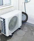 Outdoor AC unit with Three Layer Outdoor AC Pipe Insulation Wrap 72x10.2 Inches Weatherproof 600D Oxford Exterior visible.