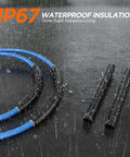 Five To One Heat Shrink Tubing Kit With 600 Pieces Adhesive Lined Marine Grade Dual Wall Waterproof Wire Sleeving shown in rain