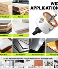 Wide applications of door lock installation kit bi-metal hole saw on wood, metal, drywall, copper, aluminum, plastic sheets.