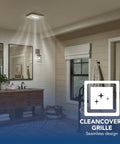 Bathroom with CleanCover Bath Fan With 80 CFM Exhaust, Ultra Quiet 0.7 Sone, Energy Star Certified, white finish on ceiling