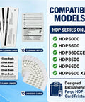 Complete Card Printer Maintenance Kit Compatible With Fargo HDP Models Featuring IPA Scrub Wipes Adhesive Cleaners And Foam Swabs To Keep Your Badge Rig Running Slick includes cleaning cards and wipes.