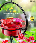 Three Pack Circular Hanging Hummingbird Feeders For Outdoors 3 Oz Mini Hummingbird Feeders With Silicone Ports Bee Proof 360 Degree Perch Ring