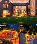 Upgraded Solar Torch Lights With 96 LEDs Realistic Flickering Flame Effect Waterproof Outdoor Pathway Lights in garden, snow, park.