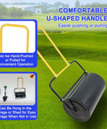 40L Heavy Duty Lawn Roller With U Shaped Handle for filling with water or sand to level grass in yards and sports fields