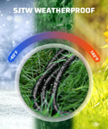Two Pack 15ft Outdoor Extension Cords 14/3 SJTW Weatherproof Copper Wire ETL Listed Black Heavy Duty Portable Power Cables For Lawn Tools, Patio Lights, And Outdoor Equipment, Durable, Tangle Resistant. black weatherproof extension cords on grass