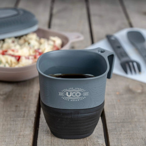 Six Piece Camping Mess Kit With Plate Bowl Cup Switch Spork Utensil Set And Tether Compact Collapsible Camp Kitchen Gear