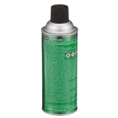 Dry PTFE Lube Spray With Advanced Dry Film Technology, NSF H2 Registered Lubricant, Plastic Safe Aerosol, 10 Ounce Can from back view
