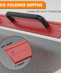 Heavy Duty 24 Inch 16 Gauge Steel Sheet Metal Folding Tool with grips for uniform folds built for HVAC ductwork and pipefitting red finish