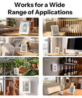 Indoor Zigbee Temperature And Humidity Sensor With 3.6 Inch LCD Display Real Time Readouts App Monitoring With Charts Alerts Data Export Remote Data View 1 Pack in living room