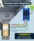 Installation diagram for Motion Sensor Light Switch With Ambient Light Level For Auto On Off Based On Occupancy Or Vacancy Modes No Neutral Needed