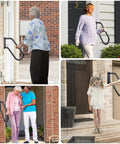 Stainless Steel Outdoor Stair Hand Rail 18.5 Foot Long U Shaped Wall Mounted Grab Bar 1.25 Inch Tube 304SS Heavy Duty Stair Railing