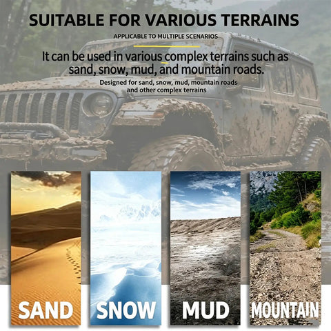 Heavy Duty Mud Flaps For Tesla Cybertruck Front And Rear Splash Guards Tough Composite Shields suitable for sand, snow, mud, and mountain terrains.