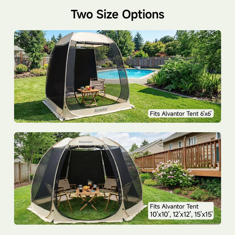 Sun Shade Sail Set For Screen House And Bubble Tent That Blocks 95 Percent Of UV With Durable Oxford Fabric Trapezoid 38 By 50 By 57 Inch Fit 3 Pack In Black For Outdoor Backyard Use installed on Alvantor tents in backyard setting
