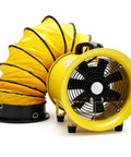 8 Inch Industrial Air Mover Blower With Up To 1893 CFM 380W Pro Grade High Velocity Fan 16ft Flexible Duct Portable Ventilation