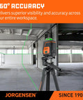 360 Degree Self Leveling Laser Level With Tripod And Magnetic Base, Green Laser Three Line Modes And Full Coverage in a worksite