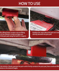 Grooved Pinch Weld Jack Pad With Magnetic Puck And Slotted Frame Rail Guard demonstration on vehicle lift point.