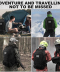Rugged 30L Tactical Backpack for Men and Women shown in outdoor, tactical, and emergency scenarios, highlighting versatile use.