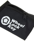 Black Nylon Wheel Key Lock Pouch Game Changer For Wheel Locks And SplineDrive Tools with zipper and logo detail