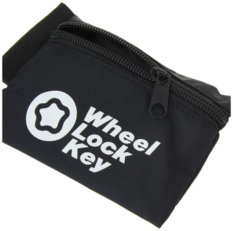 Black Nylon Wheel Key Lock Pouch Game Changer For Wheel Locks And SplineDrive Tools with zipper and logo detail