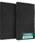 High Density Egg Crate Acoustic Foam Panels For Walls 48 By 24 By 2 Inches Pro Grade Soundproofing in black, 1 pack